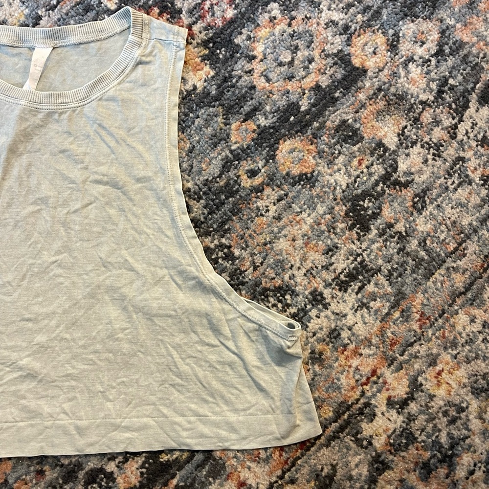 Cropped deep sleeve workout top